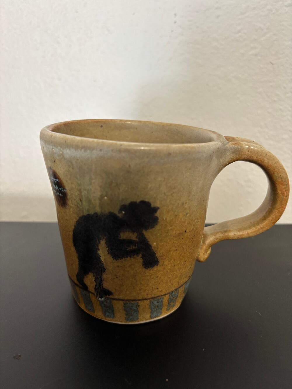 Vintage Flat Earth Pottery Stoneware Mug Southwestern Kokopelli